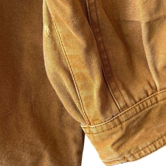 Vtg EMS Canvas Chore Barn Coat Sm Hooded Pockets Thick Lined Internal drawstring - Picture 15 of 16